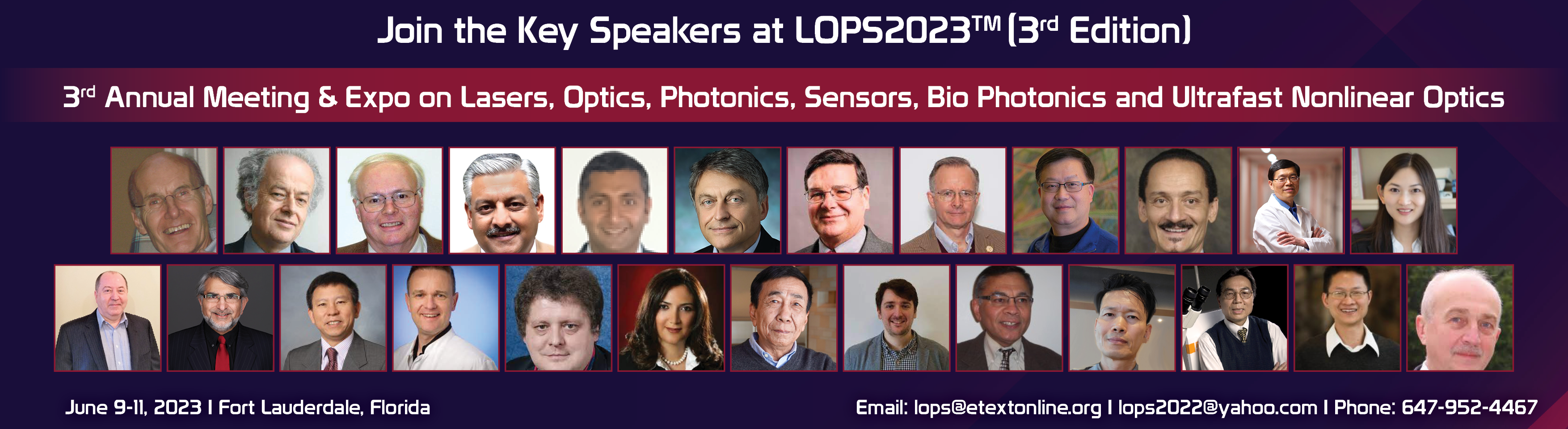 Photonics Optics & Lasers Sensors Conferences America